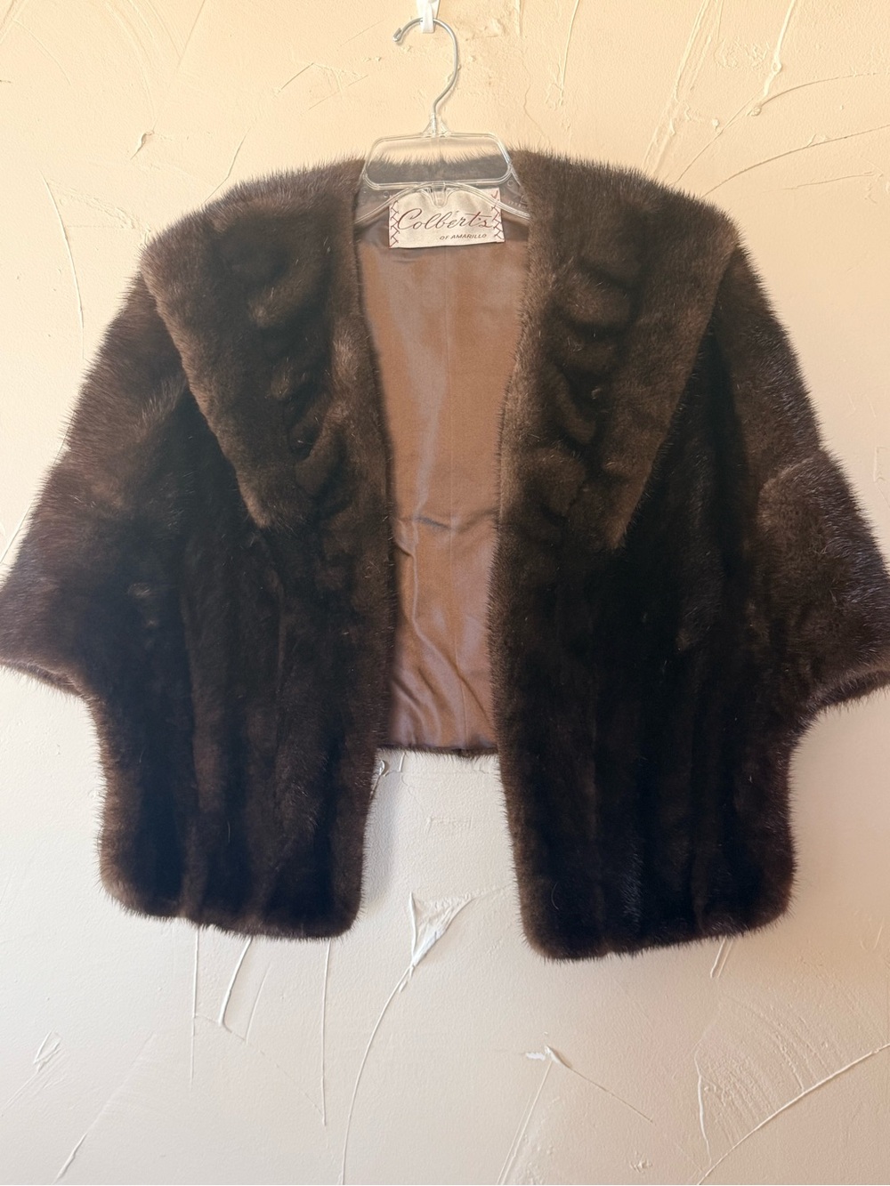 Vintage fur stole shawl with collar